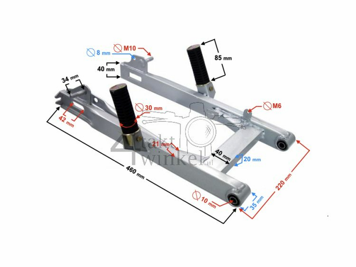 Bras oscillant, carr&eacute; en acier, avec marches, convient pour C50, C70, C90, SS50, CD50