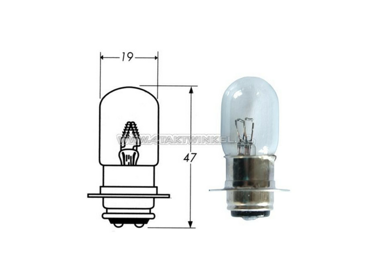 Phare PX15d, double, 6 volts, 15-15 watts, e.a C50, Stanley, d&#039;origine Honda