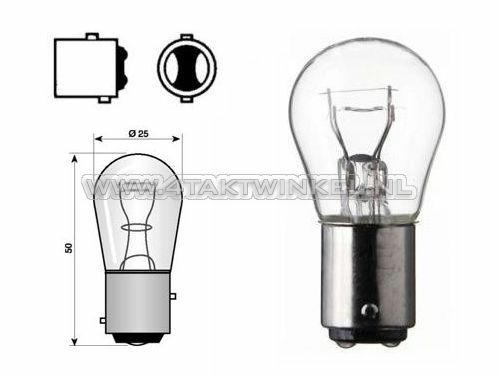 Feu arri&egrave;re double BAY15D, 6 volts, 21-5 watts