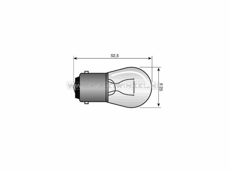 Ampoule BA15-S, simple, 12 volts, 15 watts, ampoule moyenne