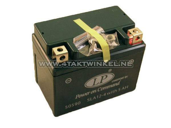 Batterie 12 volts 5 amp&egrave;res Landport, SLA12-4.&nbsp;Taille = 4 amp&egrave;res CTX 4L-BS