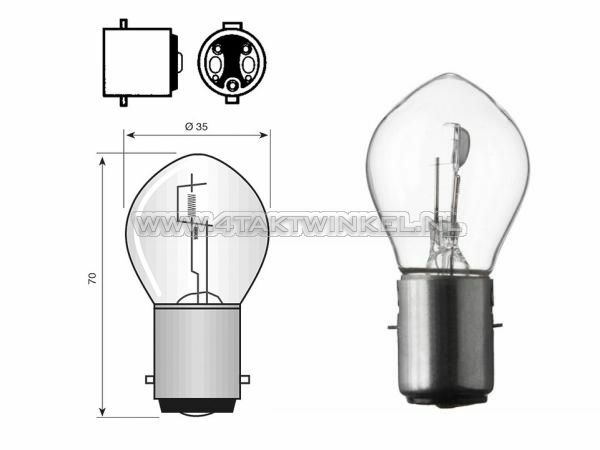 Phare BA20d, double, 12 volts, 25-25 watts, y compris Skyteam, Mash