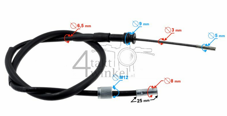 C&acirc;ble de compteur 81cm, connexion trompette