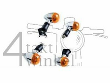 Clignotants, set, 4 pi&egrave;ces, chrome, orange, Mash 125cc, 250cc