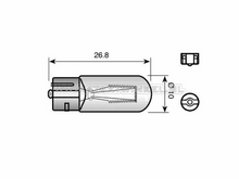 Ampoule T9, simple, 12 volts, 2 watts, enfichable