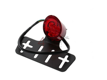 Feu arri&egrave;re simple rond, LED, verre rouge