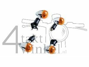 Clignotants, set, 4 pièces, chrome, orange, Mash 125cc, 250cc