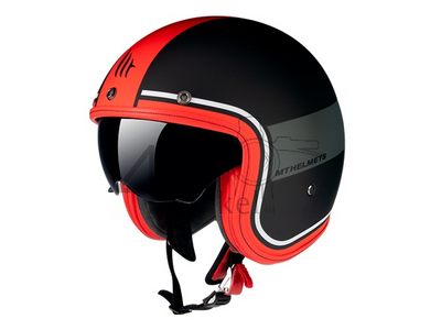 Casque MT, Le Mans Speed, Noir/ gris / rouge, Tailles S à XL