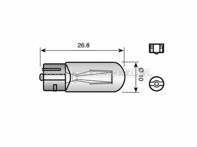 Ampoule T9, simple, 12 volts, 2 watts, enfichable