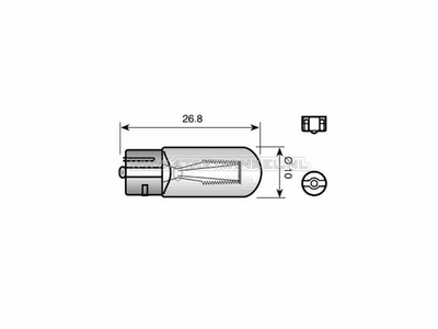 Ampoule T9, simple, 12 volts, 5 watts, enfichable